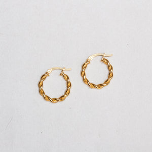 Twisted Gold-plated Hoop Earrings