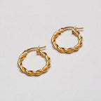 Twisted Gold-plated Hoop Earrings