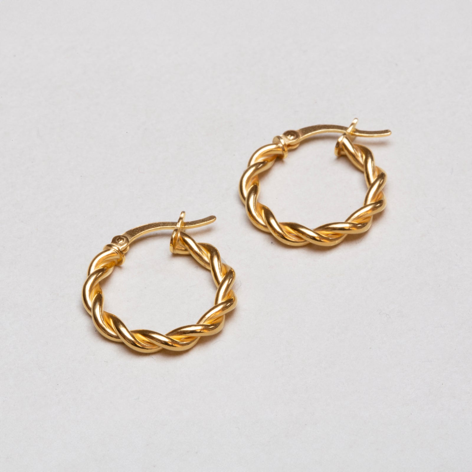 Twisted Gold-plated Hoop Earrings