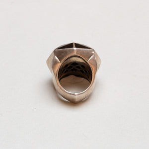 Vintage Sterling Silver Geometric Enamel Ring