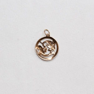 Vintage 9ct Gold Pisces Charm Pendant