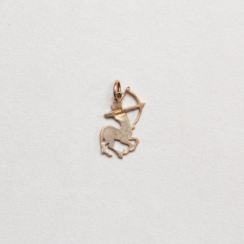 Vintage 9ct Gold Sagittarius Charm Pendant