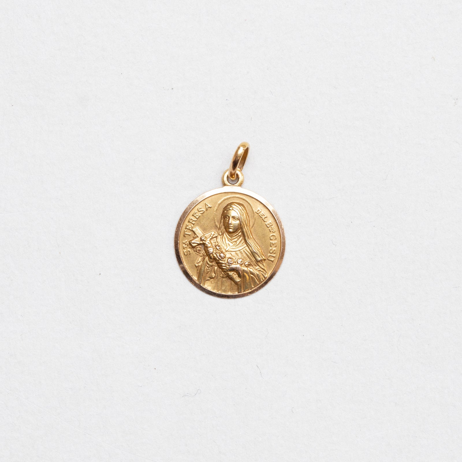 Vintage 18ct Gold St Teresa Pendant Charm