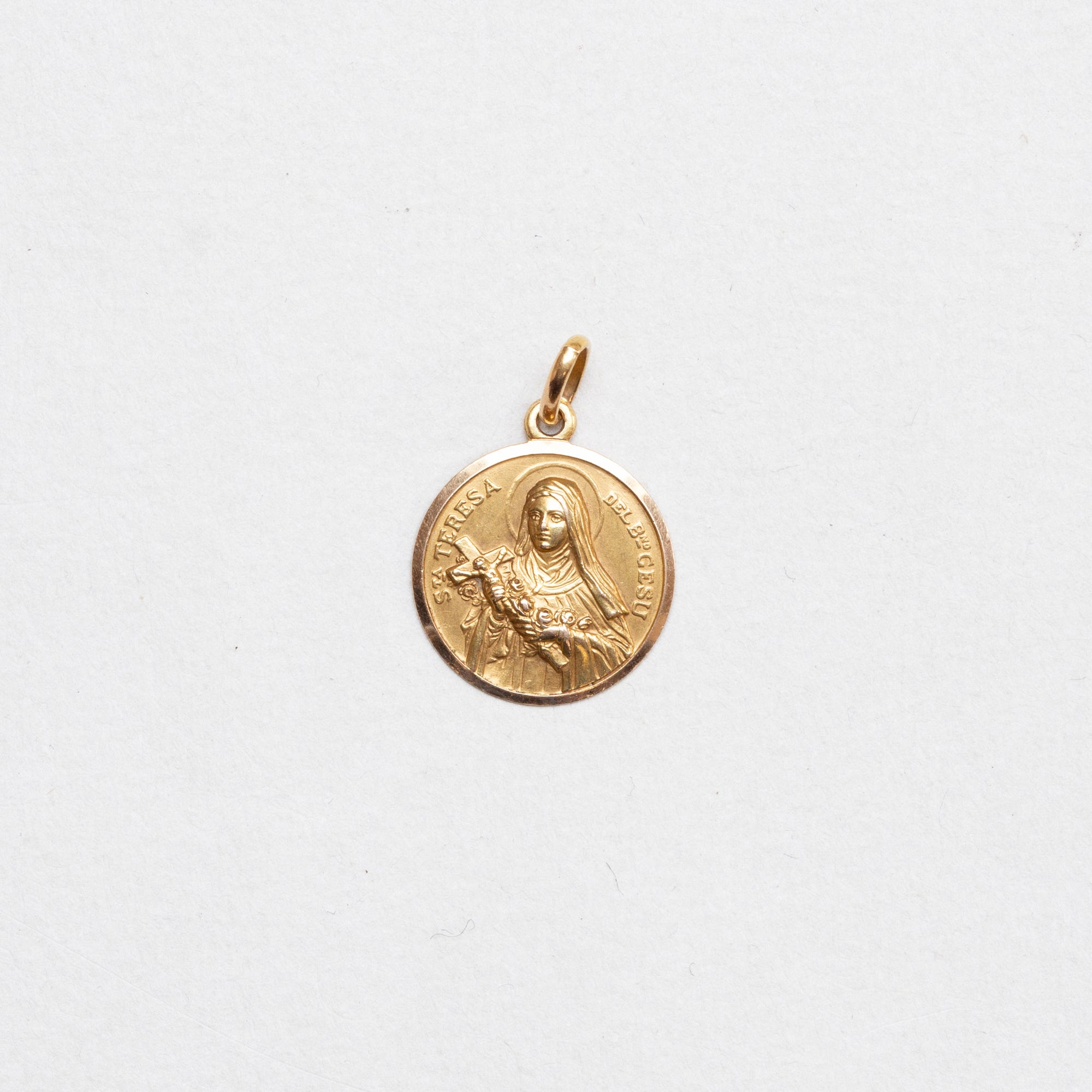 Vintage 18ct Gold St Teresa Pendant Charm