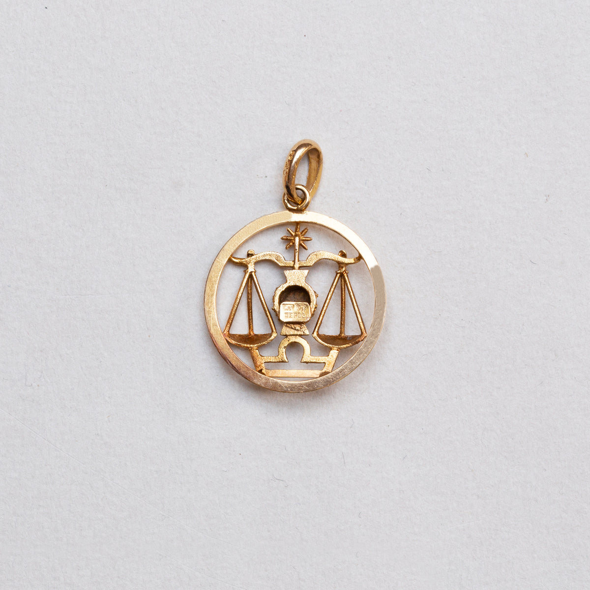 Vintage 9ct Gold Libra Charm Pendant