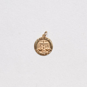 Vintage 9ct Gold Libra Charm Pendant