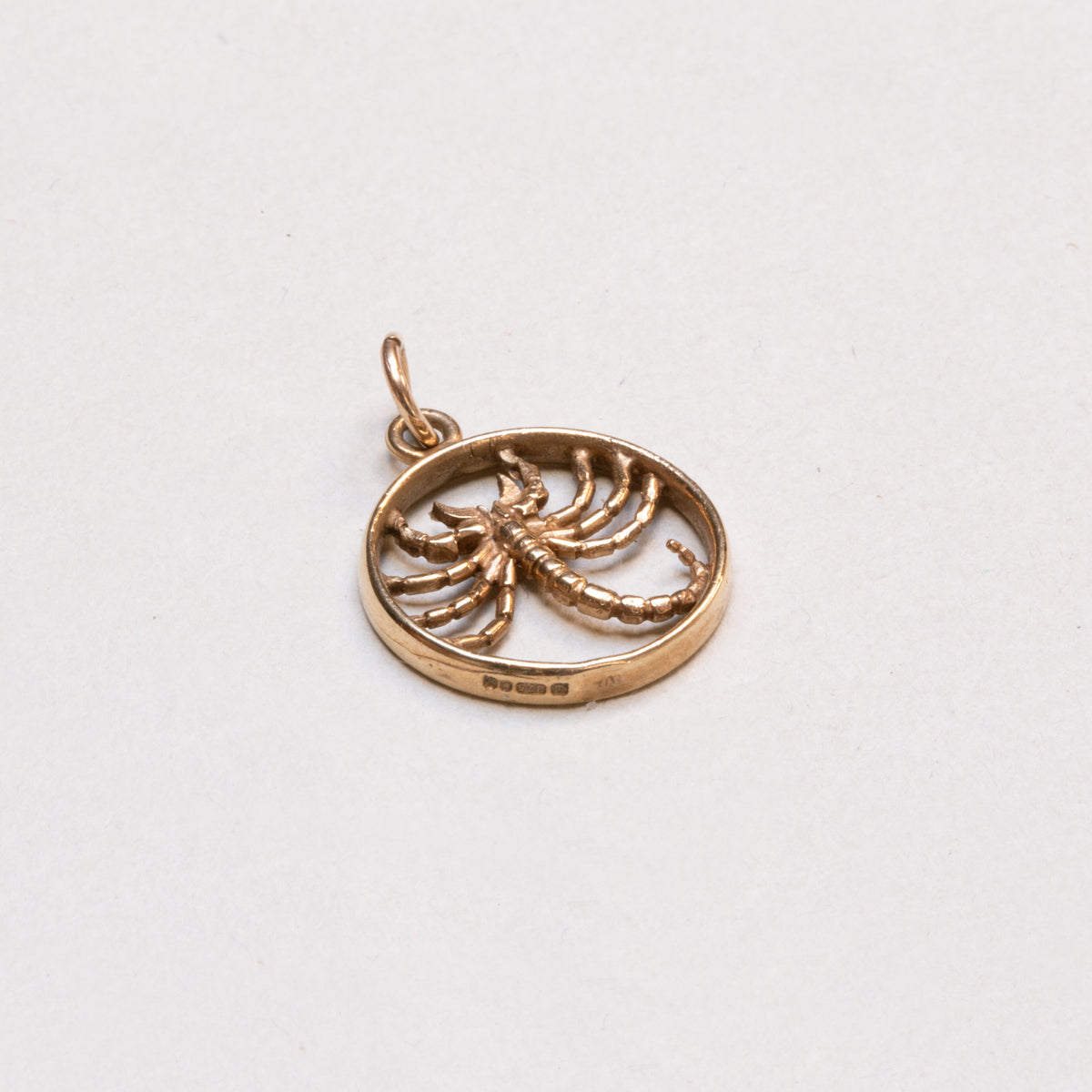 Vintage 9ct Gold Scorpio Charm Pendant