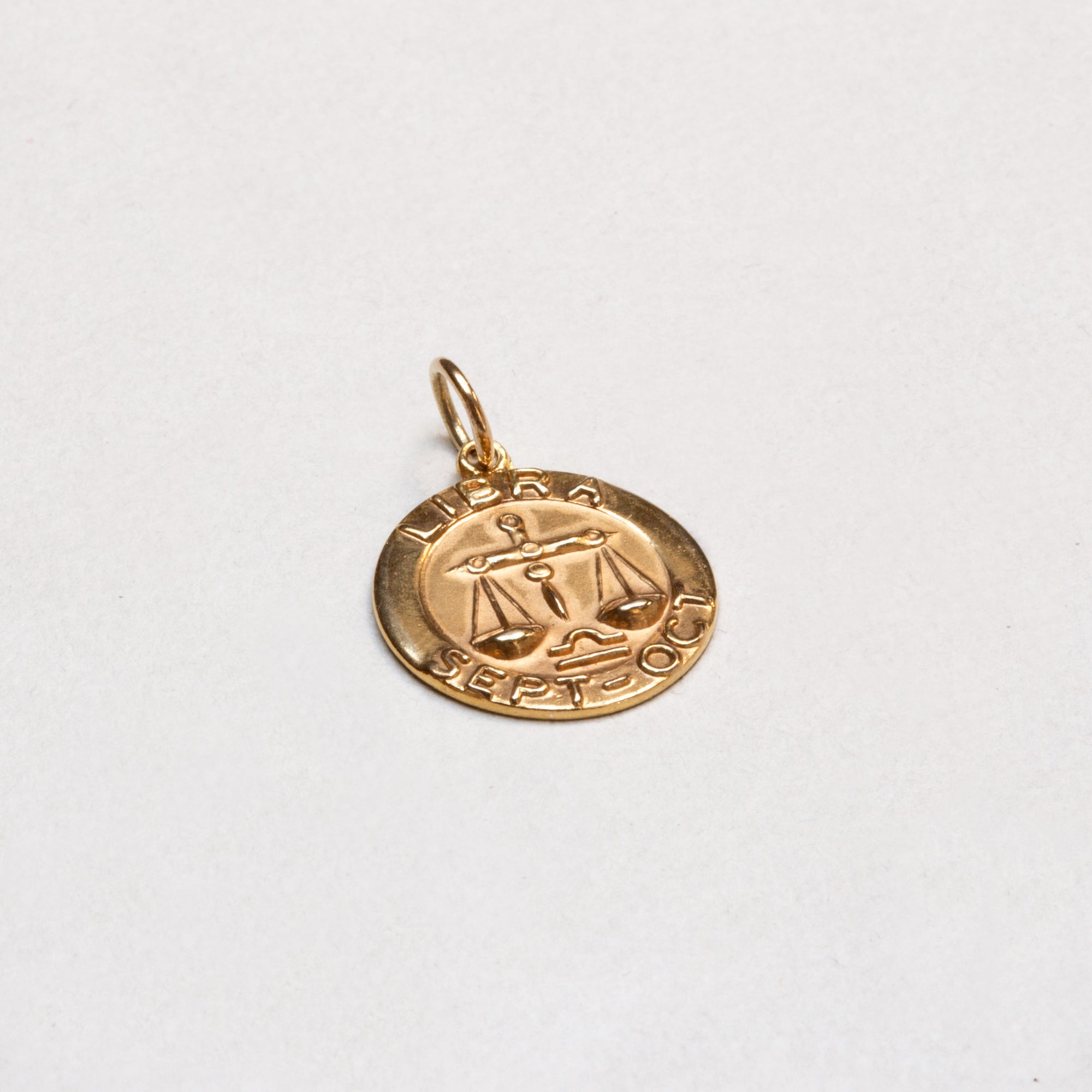 Vintage 9ct Gold Libra Charm Pendant