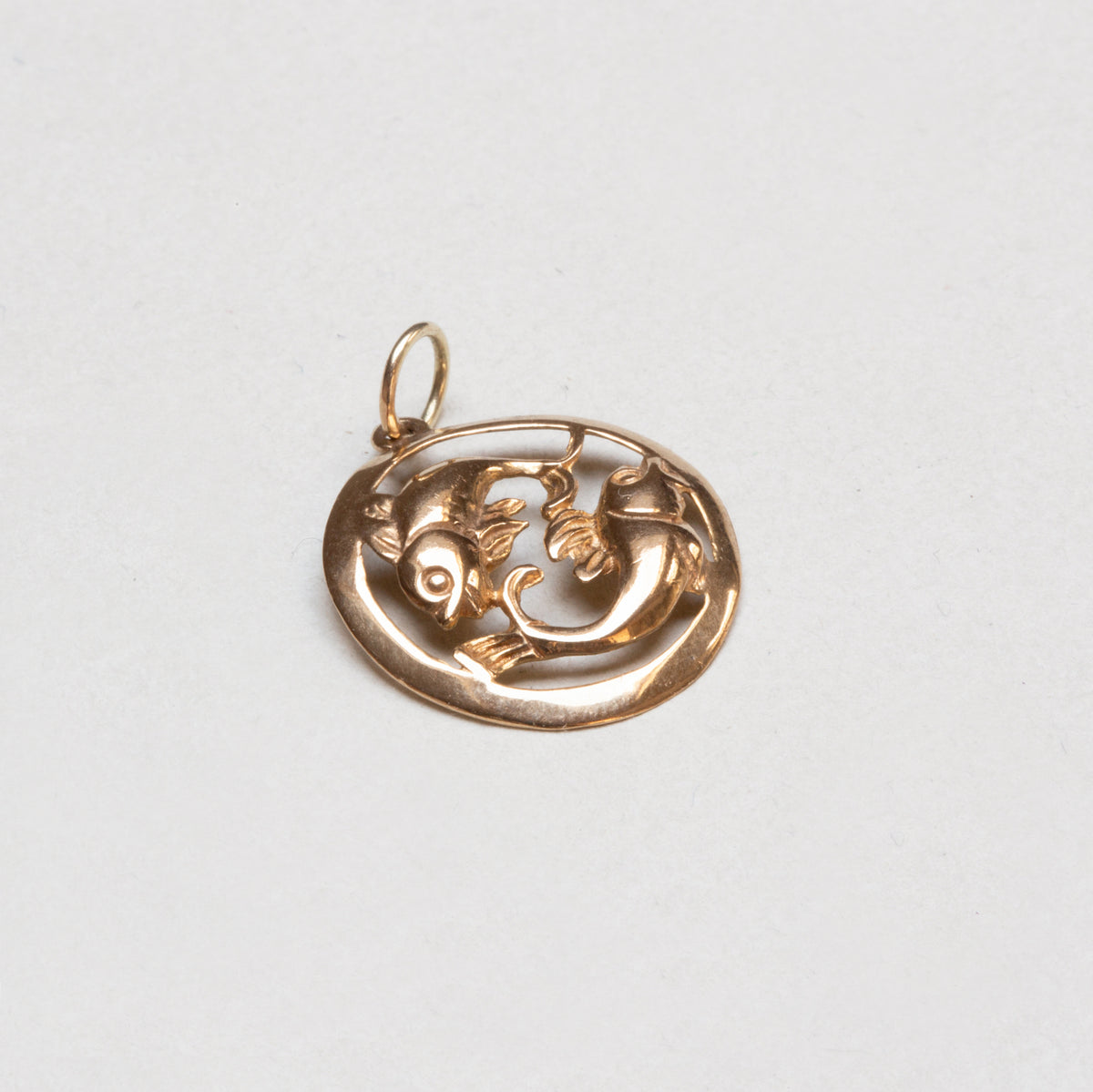 Vintage 9ct Gold Pisces Charm Pendant