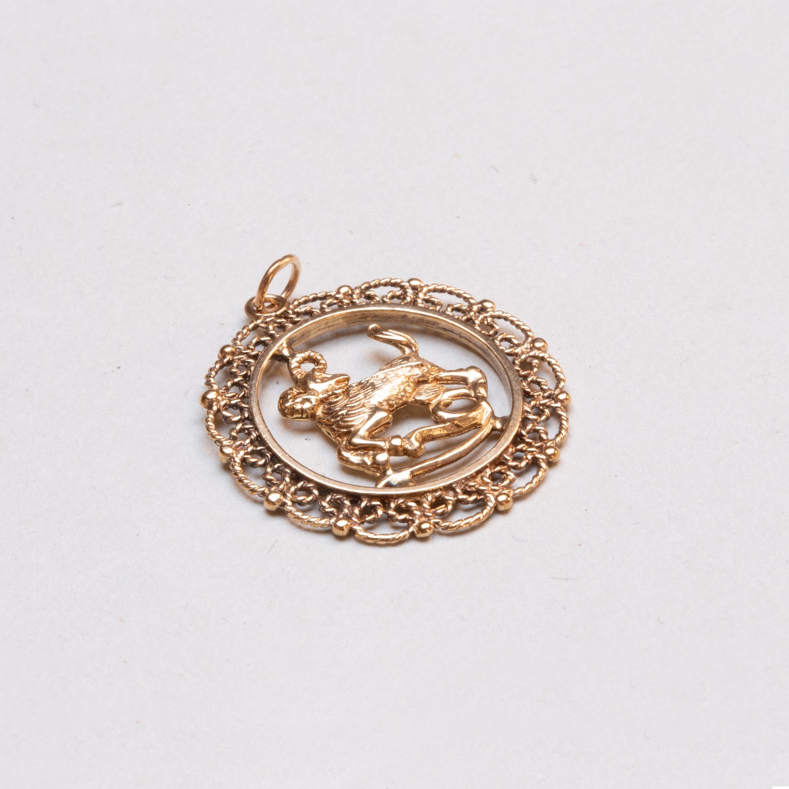 Vintage 9ct Gold Capricorn Pendant Charm