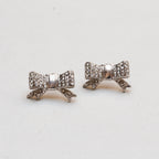 Vintage Ferragamo Bow Ribbon Stud Earrings