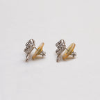 Vintage Ferragamo Bow Ribbon Stud Earrings