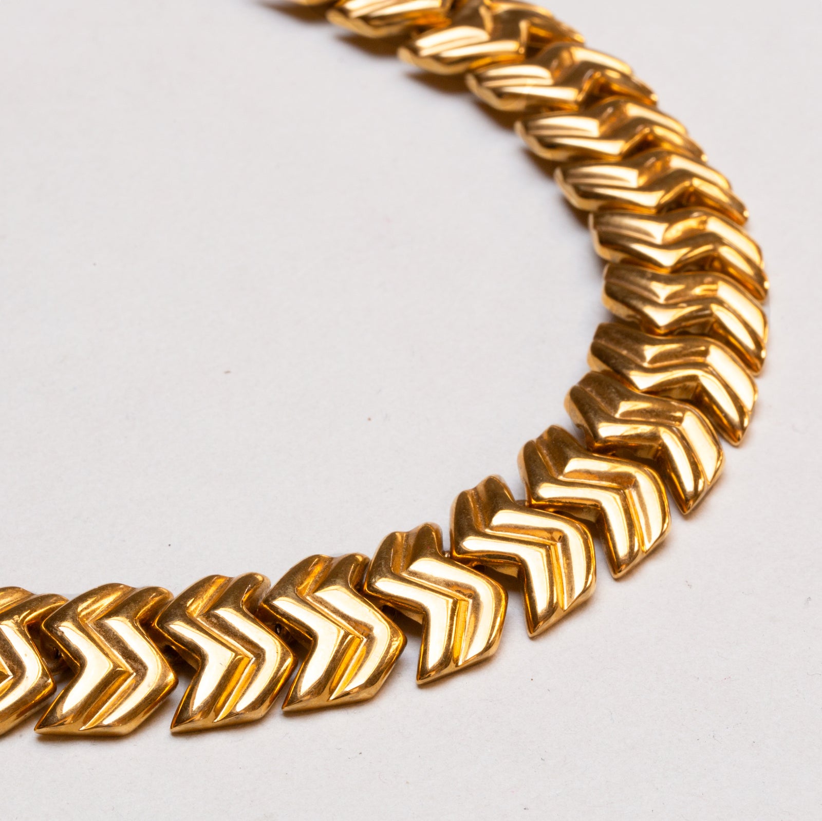 Vintage Napier Gold Chevron Link Chain Necklace