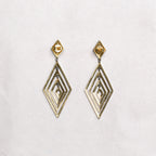 Geometric Diamond Drop Earrings in Silver