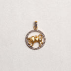 Gold Plated Zodiac Charm Pendant with Diamonds and Oxidised Silver
