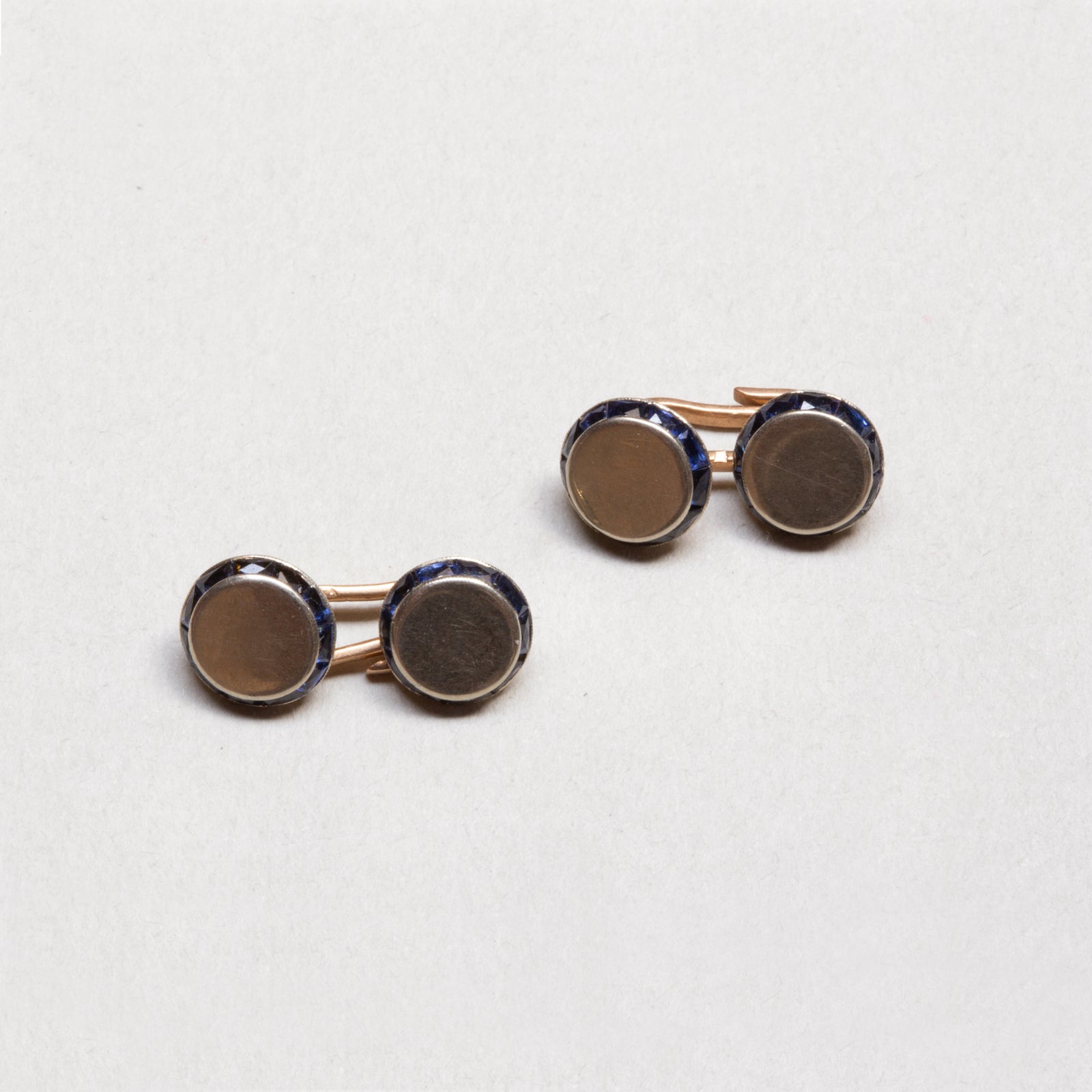 Vintage White Gold Cuffs with Sapphires