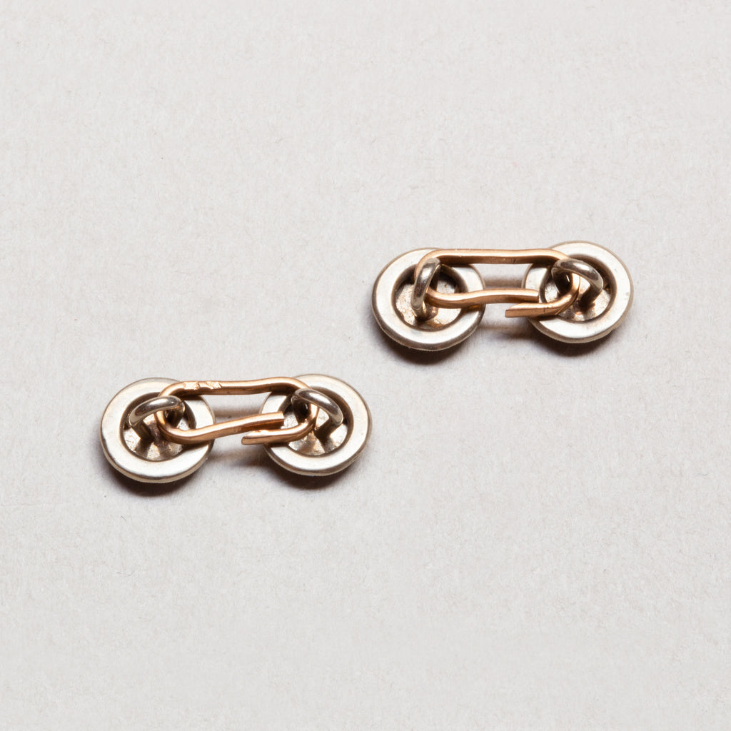 Vintage White Gold Cuffs with Sapphires