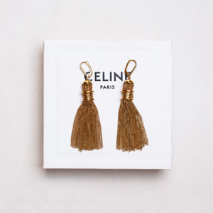 Vintage Celine Gold-Tone Tassel Earrings
