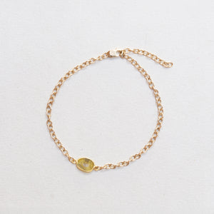 Gold Chain Bracelet with Sliced Diamond #3