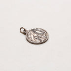 Vintage Sterling Silver Madonna Charm Pendant with Sapphires