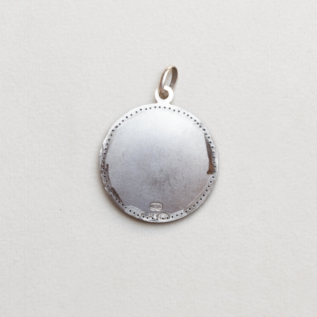 Vintage Sterling Silver Taurus Pendant Charm with Sapphires