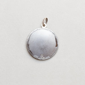 Vintage Sterling Silver Taurus Pendant Charm with Sapphires