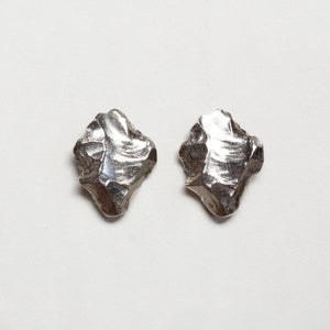 Vintage YSL Silver Sculptural Clip-on Earrings