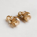 Vintage Gold Clip-on Earrings with Faux Pearls