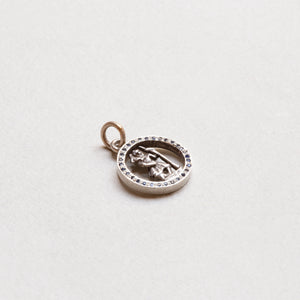 Vintage Sterling Silver St. Christopher Charm Pendant with Sapphires