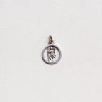 Vintage Sterling Silver St. Christopher Charm Pendant with Sapphires