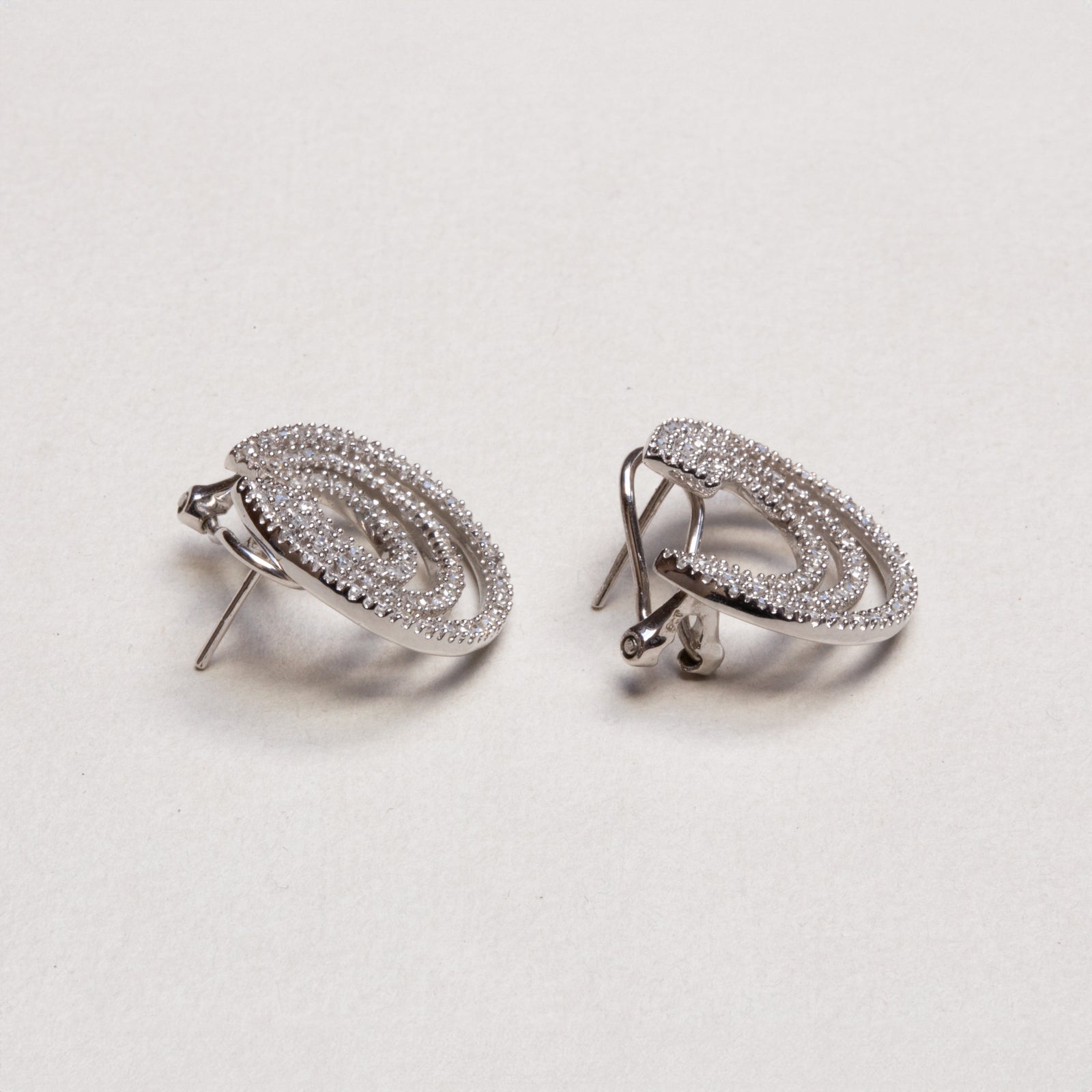 Vintage White Gold Diamond Stud Earrings