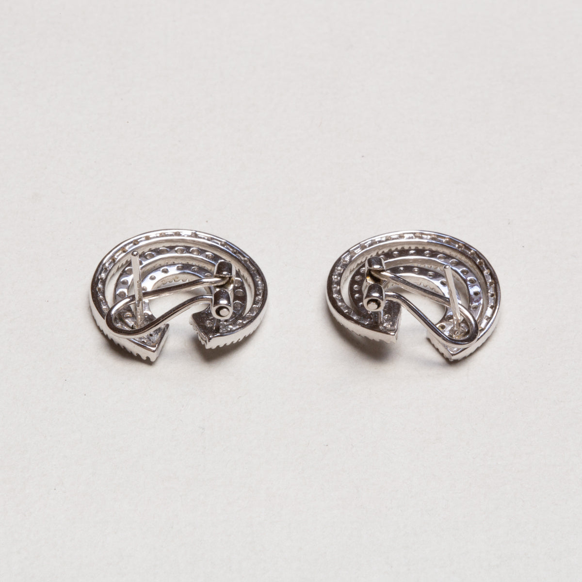 Vintage White Gold Diamond Stud Earrings