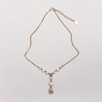 Vintage Givenchy Rhinestone Drop Pendant Necklace
