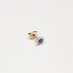 Vintage Evil Eye Diamond Stud with Sapphire