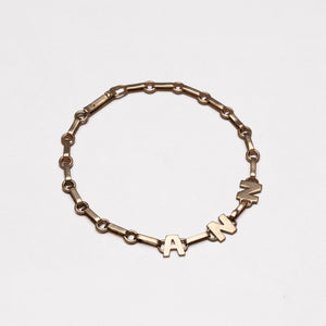 Vintage 9ct Gold Initial Bracelet "ANN"
