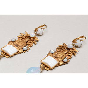 Vintage Gilded Buddha Drop Earrings