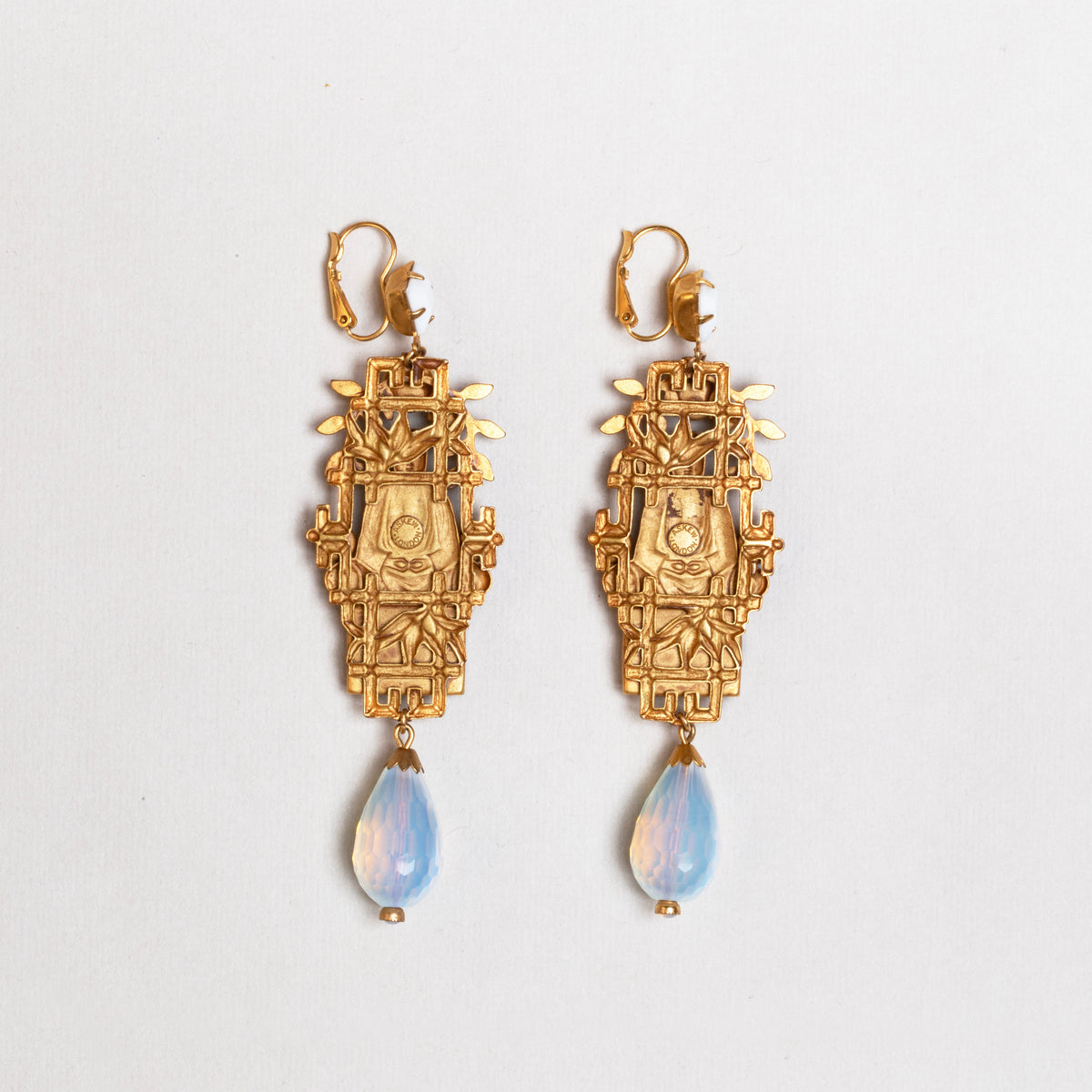 Vintage Gilded Buddha Drop Earrings