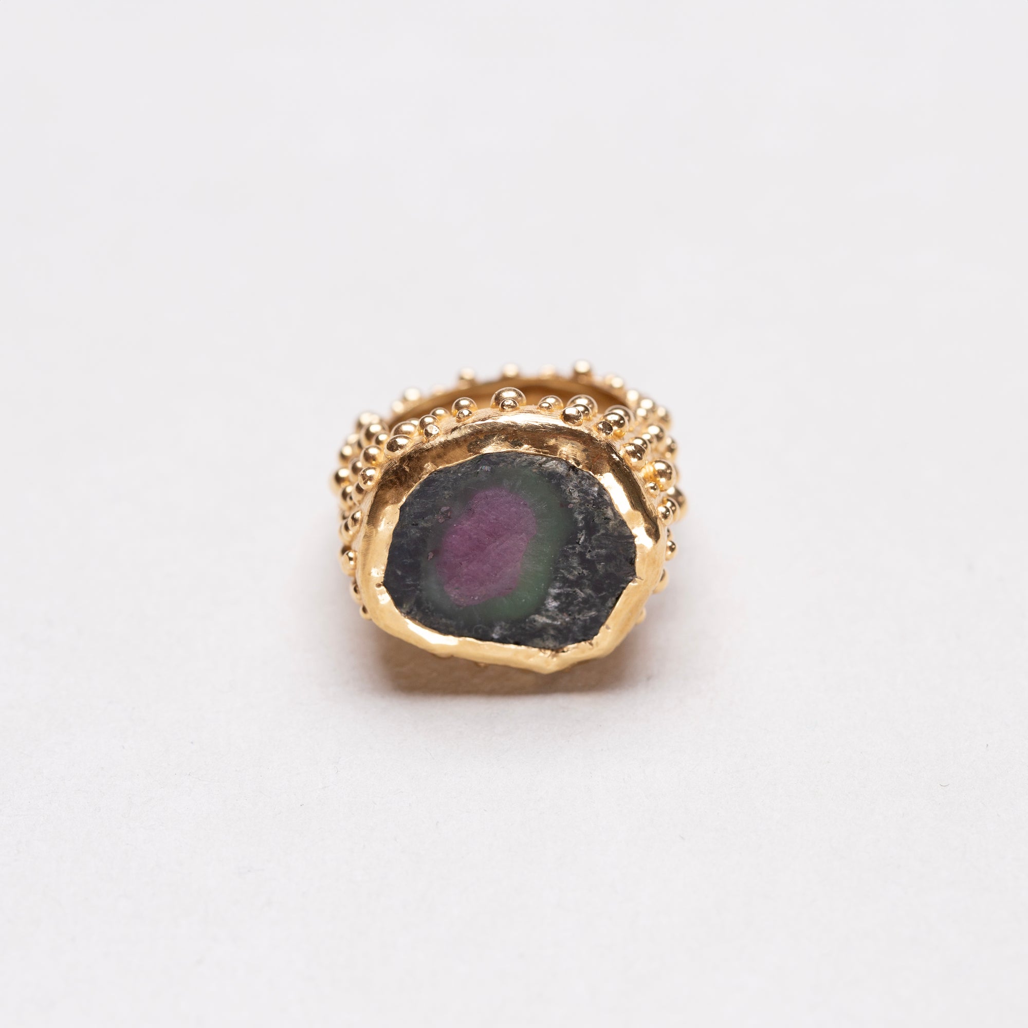 Vintage Milly Swire 18ct Gold Ring with Watermelon Tourmaline