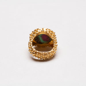Vintage Milly Swire 18ct Gold Ring with Watermelon Tourmaline