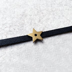 Vintage Christian Dior Black Grosgrain Ribbon Star Choker Necklace