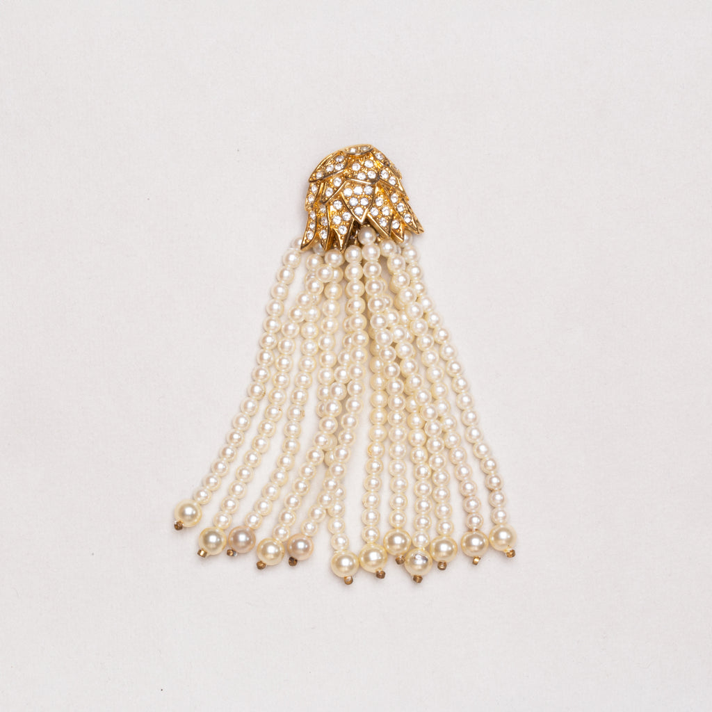 Vintage Pearl Tassel Pendant Brooch