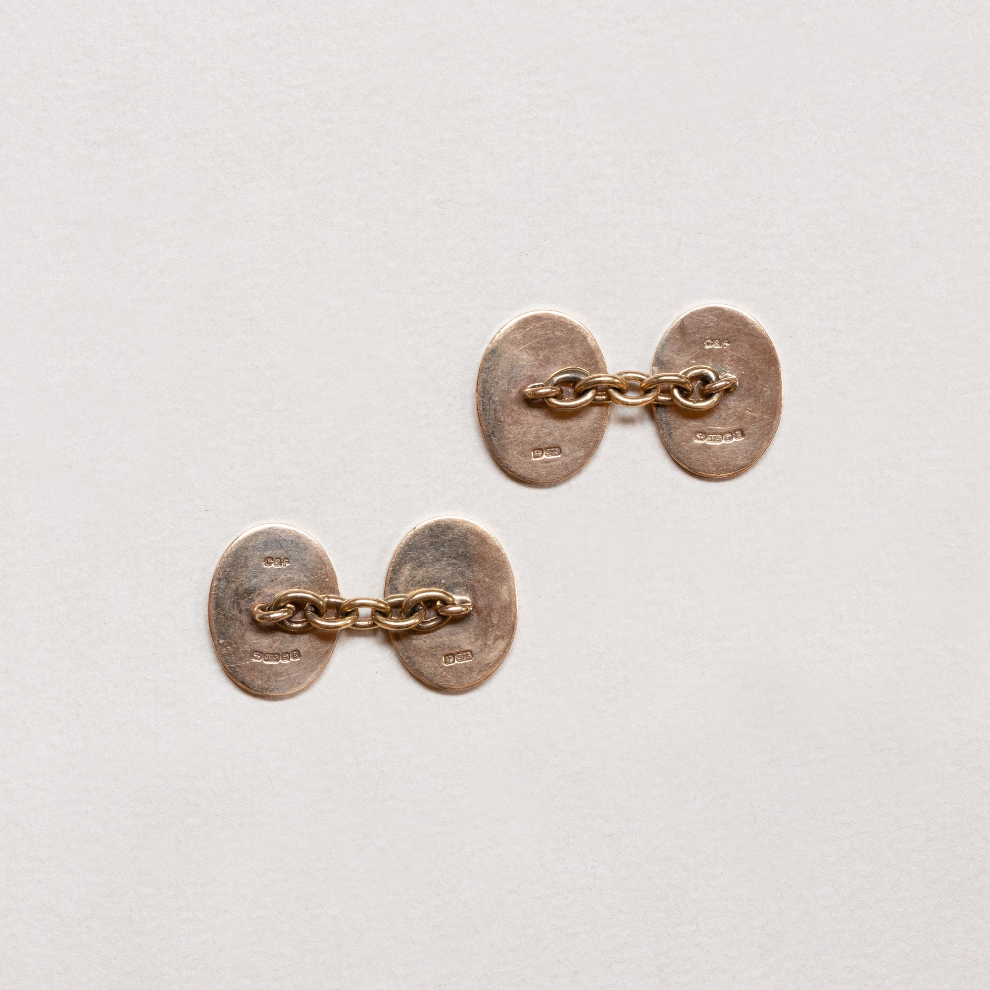 Vintage 9ct Oval Gold Cufflinks