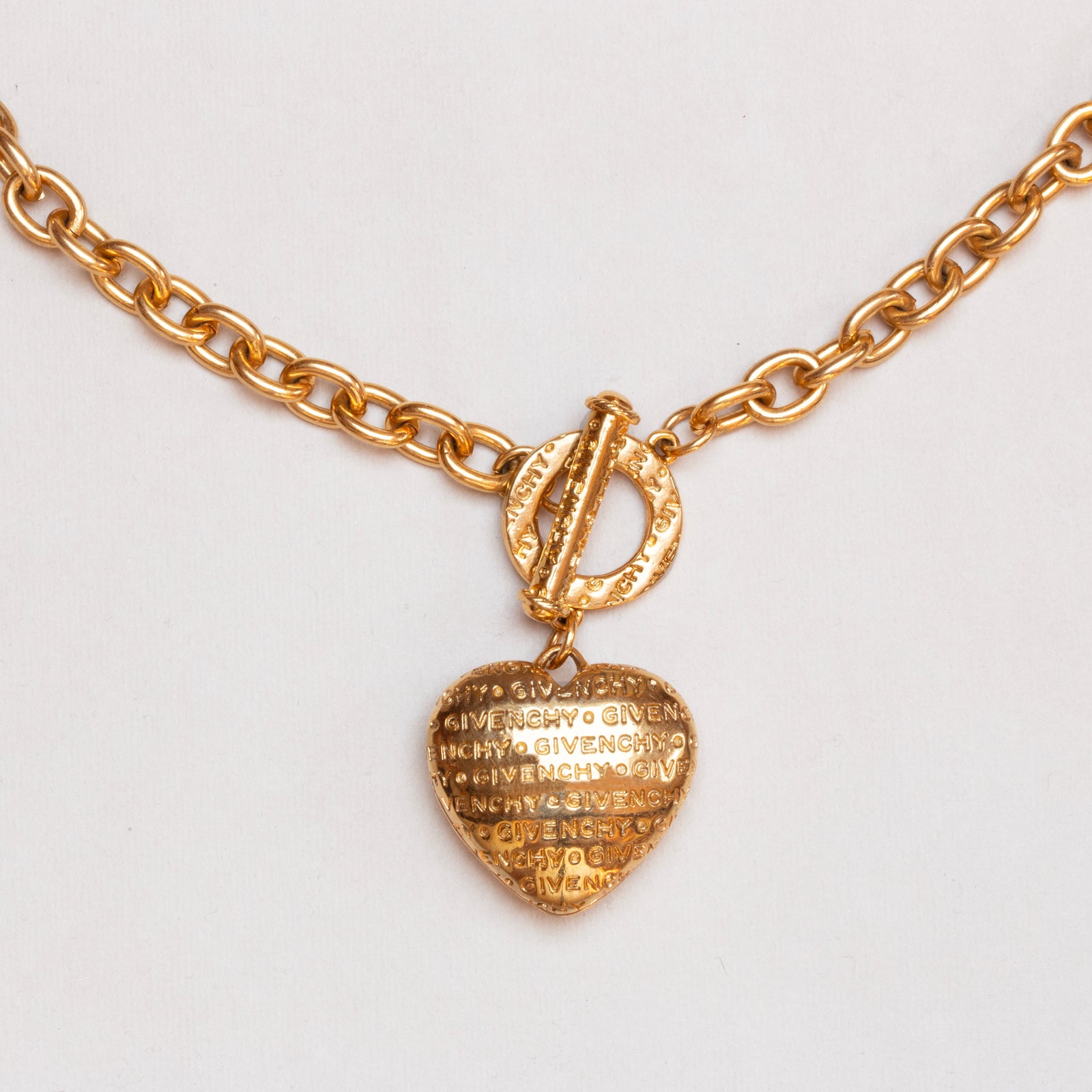 Vintage Givenchy Gold Heart Pendant Necklace