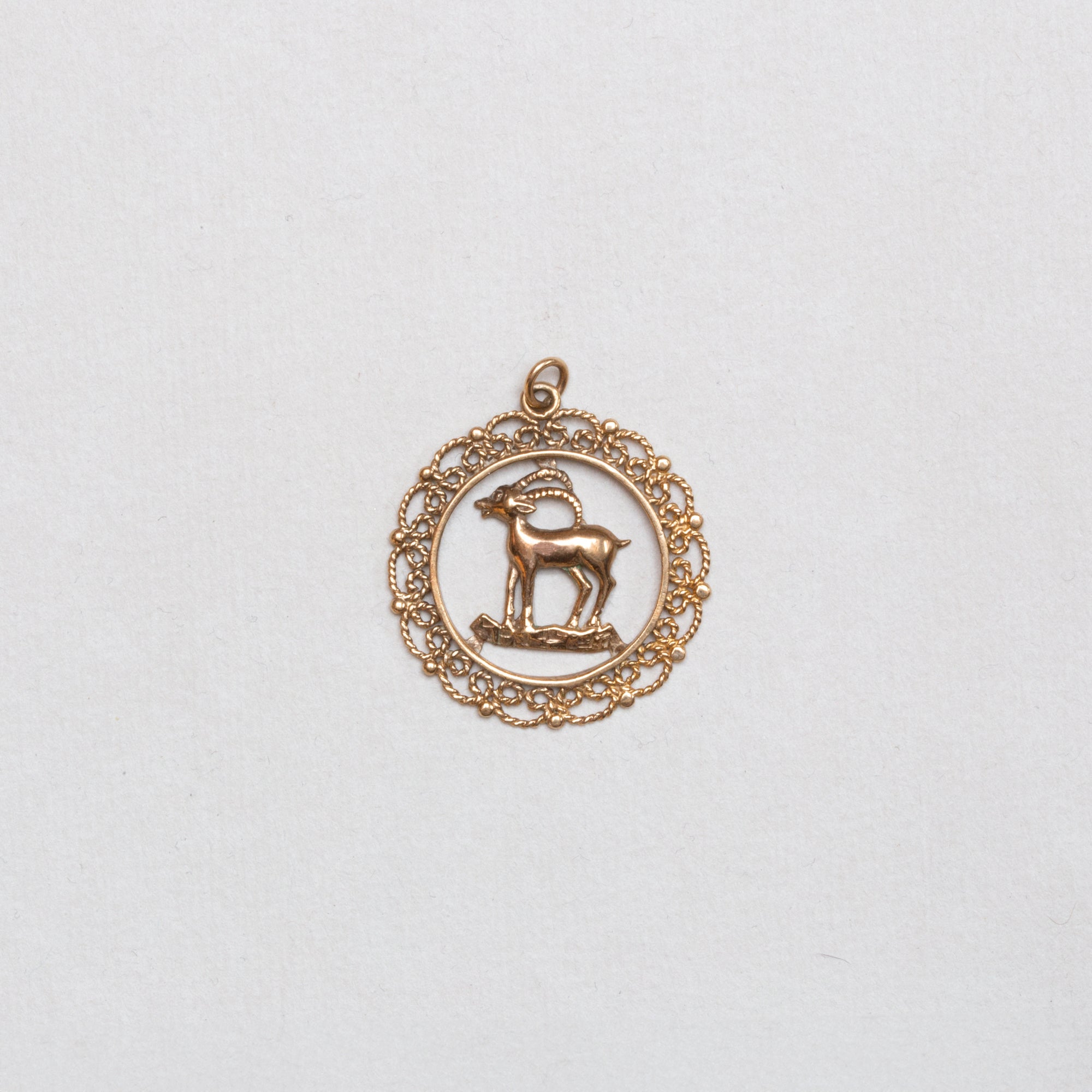Vintage 9ct Gold Capricorn Pendant Charm
