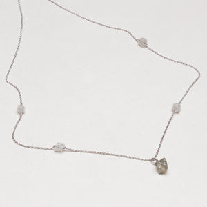 Vintage William Welstead Platinum Necklace with Rough-Cut Diamonds