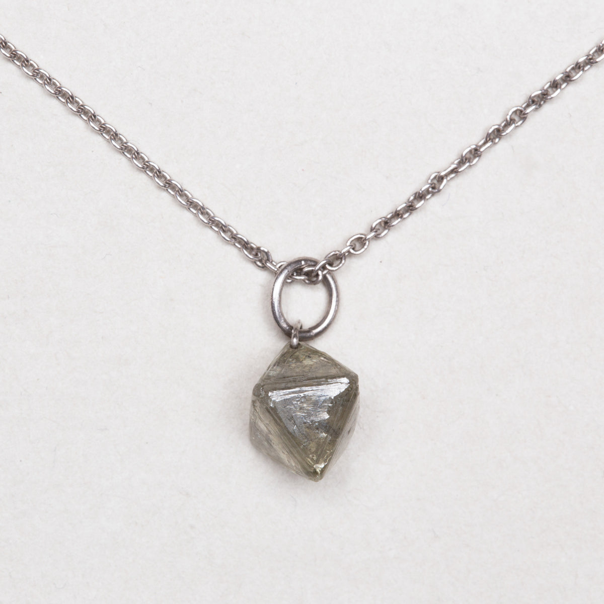 Vintage William Welstead Platinum Necklace with Rough-Cut Diamonds