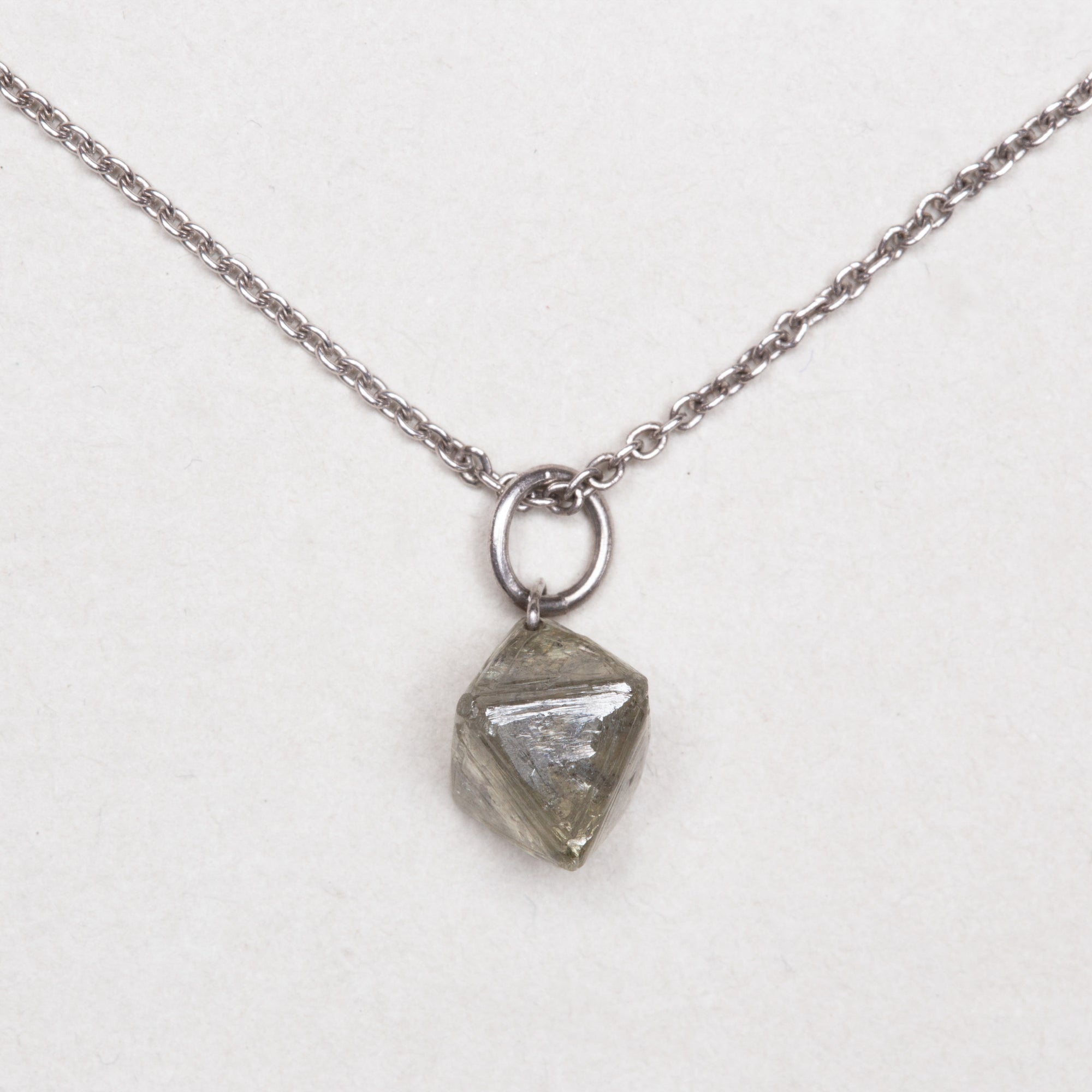 Vintage William Welstead Platinum Necklace with Rough-Cut Diamonds