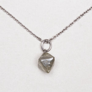 Vintage William Welstead Platinum Necklace with Rough-Cut Diamonds