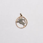 Vintage 9ct Gold Leo Pendant Charm with Sapphires