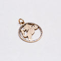 Vintage 9ct Gold Leo Pendant Charm with Sapphires